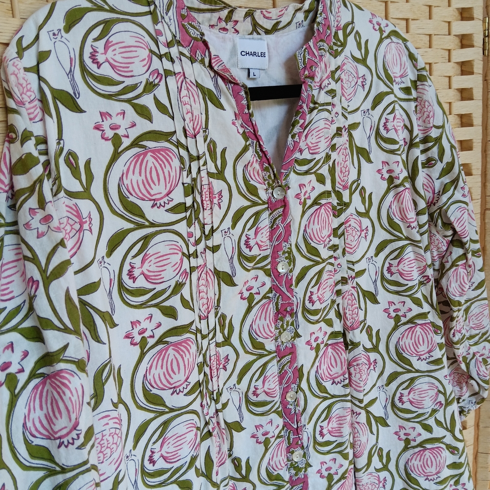 Chanel Floral Pink and Green Dress - Picture 3 of 14
